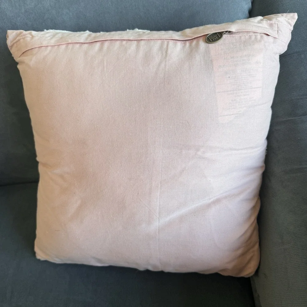 Pier 1 Imports Rose Pink Throw Pillow ~ Beautiful White Floral Flower 16